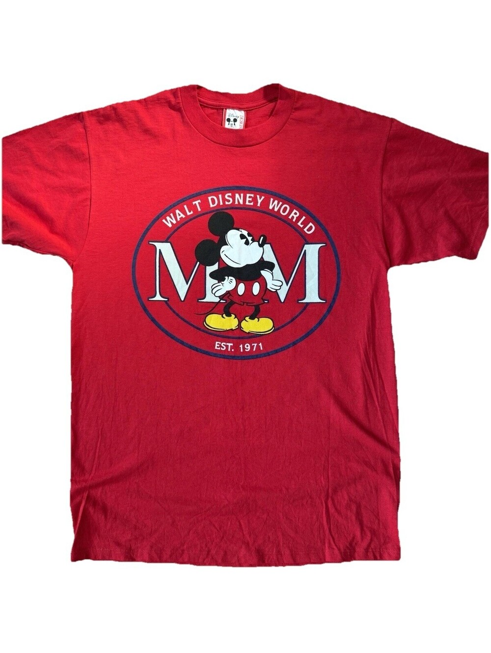 Vintage Disney MOM Walt Disney World Mickey Mouse T-Shirt Red Large Made In USA